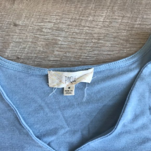 StitchFix Pique Blouse with Tie Front Detail, M - Picture 4 of 5